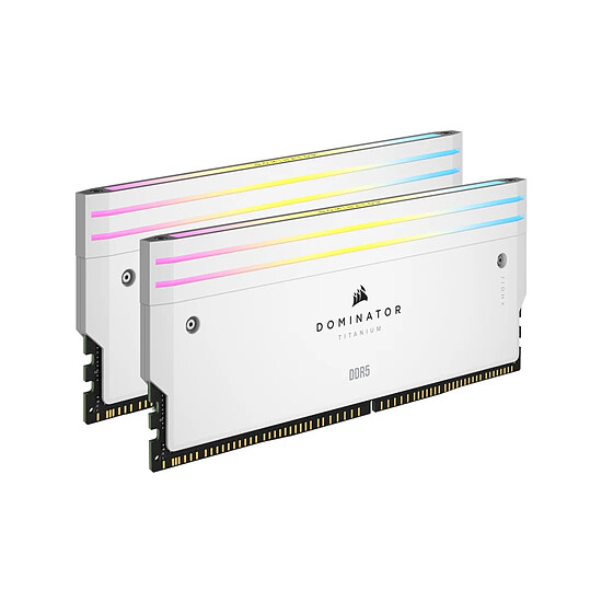 Mémoire RAM Corsair Dominator Titanium RGB DDR5 - Kit d'éclairage Blanc - Autre vue