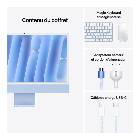 Mac et iMac Apple iMac (2024) 24" 24 Go / 1 To Bleu (MWV13FN/A-24GB-1TB-MKPN) - Autre vue