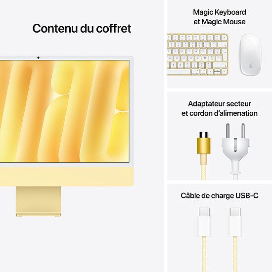 Mac et iMac Apple iMac (2024) 24" 16 Go / 256 Go Jaune (Z1EK-MKPN) - Autre vue