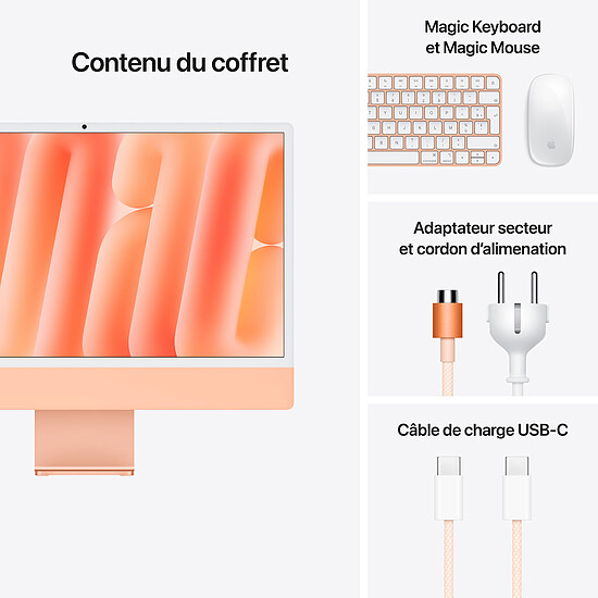 Mac et iMac Apple iMac (2024) 24" 16 Go / 256 Go Orange (Z1E8-MTP) - Autre vue