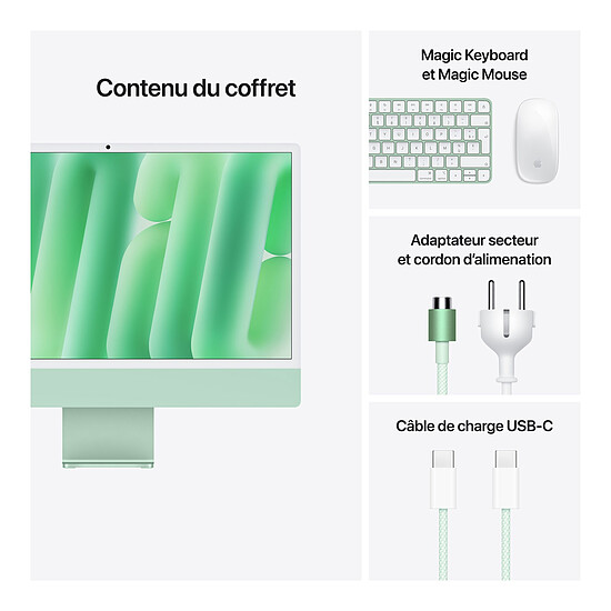 Mac et iMac Apple iMac (2024) 24"  Verre nano-texturé 32 Go / 1 To Vert (MD2Q4FN/A-32GB-1TB-MKPN-NANO) - Autre vue