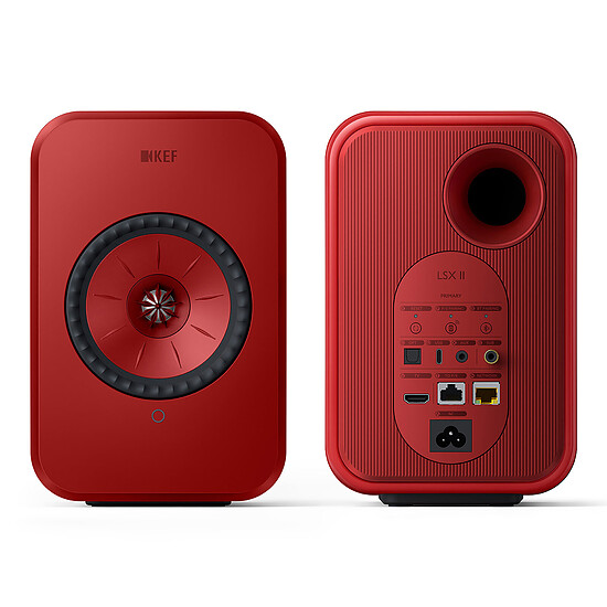 Mini-chaine KEF LSX II Rouge + Audio-Technica AT-LP70XBT Noir - Autre vue
