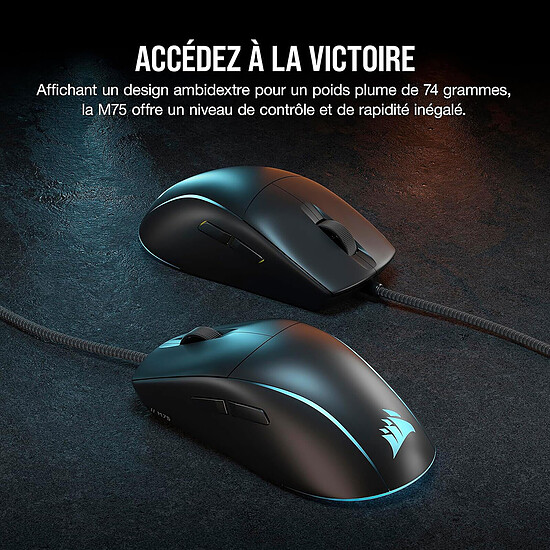 Souris PC Corsair M75 - Noir - Autre vue