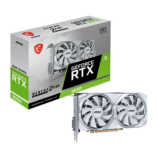 Carte graphique MSI GeForce RTX 3050 VENTUS 2X XS WHITE 8G OC 