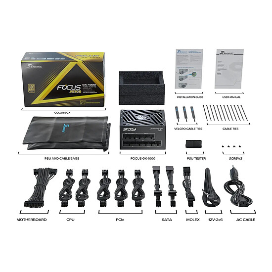 Alimentation PC Seasonic FOCUS GX-1000 ATX 3 (2024) - Noir - Autre vue