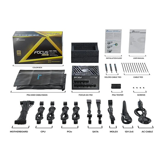 Alimentation PC Seasonic FOCUS GX-750 ATX 3 (2024) - Noir - Autre vue