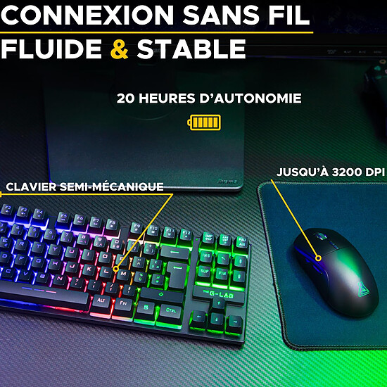 Clavier souris gamer The G-Lab Combo Oxygen EX - Autre vue