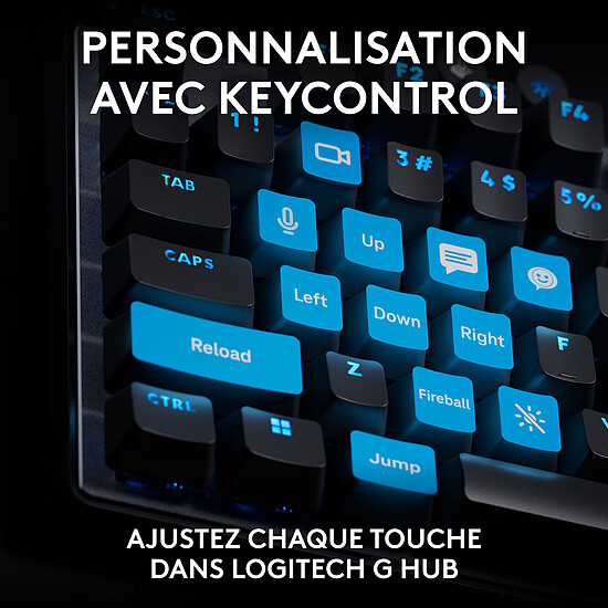 Clavier PC Logitech G Pro X TKL Rapid Linear - Noir - Autre vue
