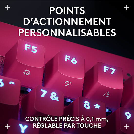 Clavier PC Logitech G Pro X TKL Rapid Linear - Magenta - Autre vue