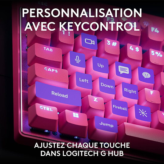 Clavier PC Logitech G Pro X TKL Rapid Linear - Magenta - Autre vue