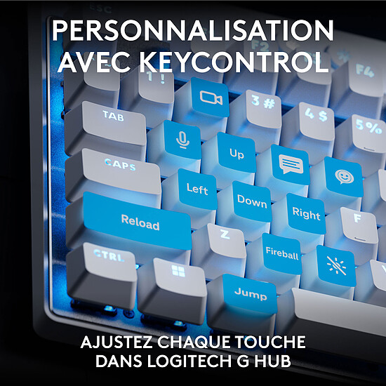 Clavier PC Logitech G Pro X TKL Rapid Linear - Blanc - Autre vue