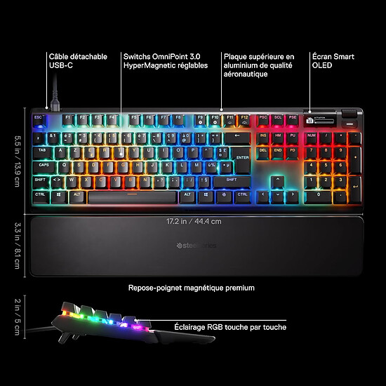Clavier PC SteelSeries Apex Pro Gen 3 - SteelSeries OmniPoint 3.0 - Autre vue