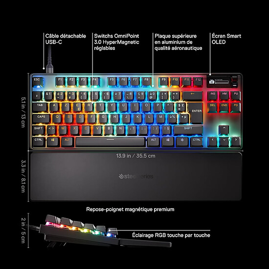 Clavier PC SteelSeries Apex Pro TKL Gen 3 - SteelSeries OmniPoint 3.0 - Autre vue