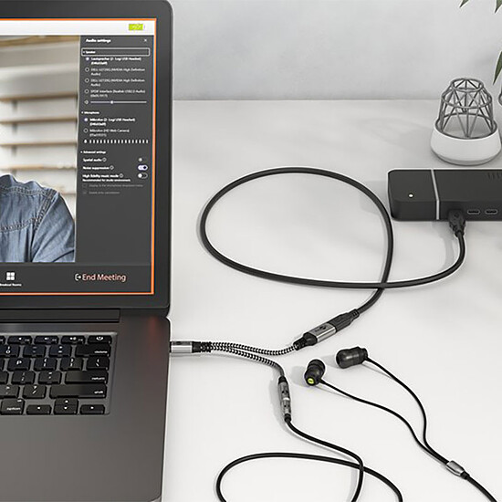 Adaptateur audio Goobay Câble USB-C vers USB-C + Jack 3.5 mm (M/F) - 15 cm - Autre vue