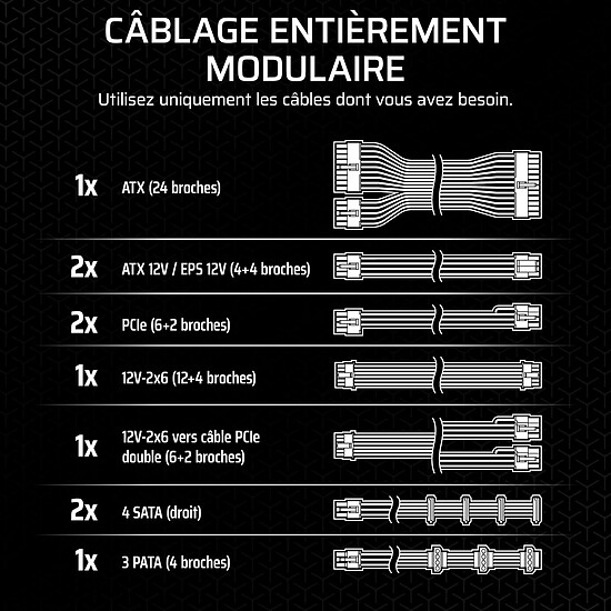 Alimentation PC Corsair RM750x (2024) - Autre vue