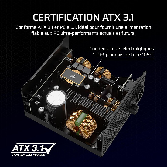 Alimentation PC Corsair RM1000x (2024) - Autre vue