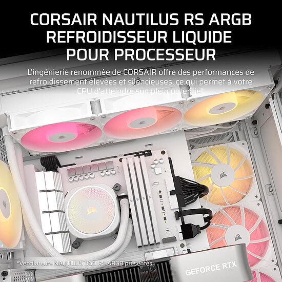 Watercooling AIO Corsair Nautilus 240 RS ARGB - Blanc - Autre vue