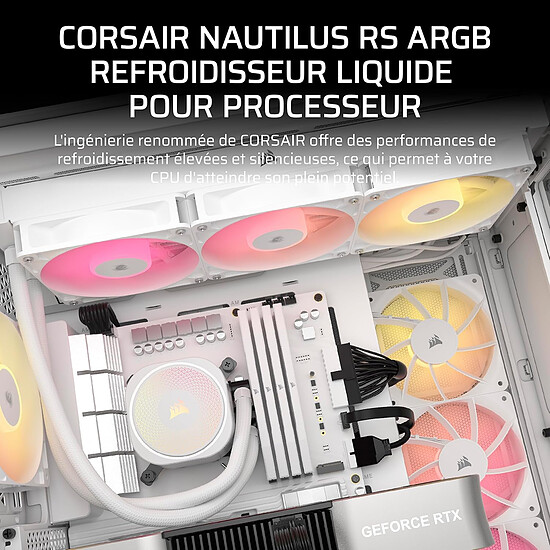 Watercooling AIO Corsair Nautilus 360 RS ARGB - Blanc - Autre vue