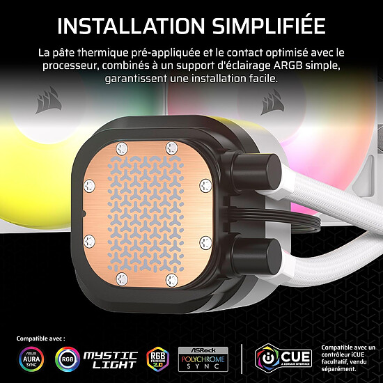 Watercooling AIO Corsair Nautilus 360 RS ARGB - Blanc - Autre vue