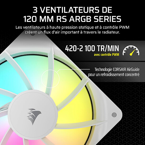 Watercooling AIO Corsair Nautilus 360 RS ARGB - Blanc - Autre vue