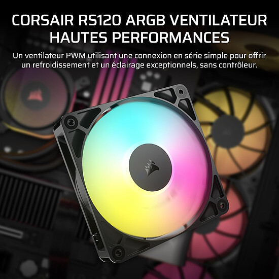 Ventilateur Boîtier Corsair RS120 ARGB - Noir - Autre vue