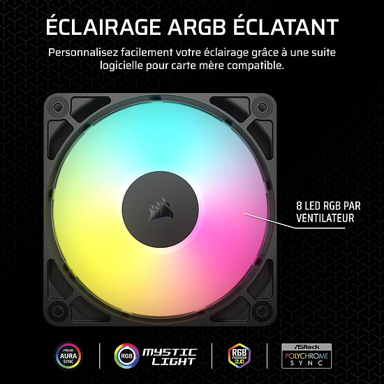 Ventilateur Boîtier Corsair RS120 ARGB - Noir - Autre vue