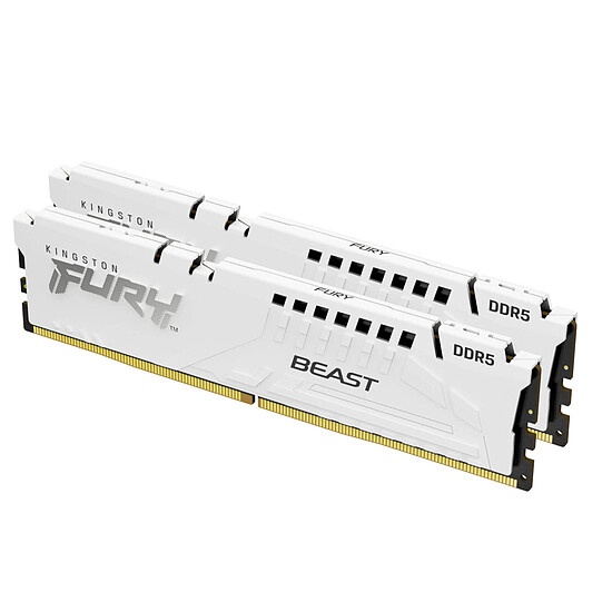 Mémoire RAM Kingston Fury Beast White - 2 x 16 Go (32 Go) - DDR5 6000 MHz - CL30 - Autre vue