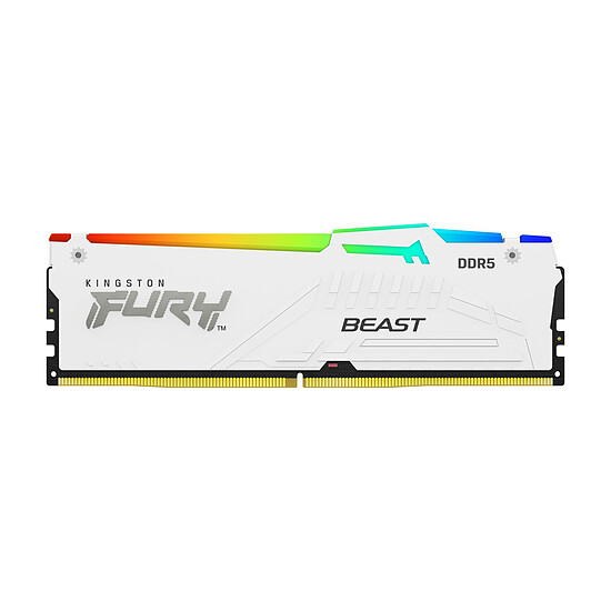Mémoire RAM Kingston Fury Beast White RGB - 1 x 16 Go (16 Go) - DDR5 6400 MHz - CL32 - Autre vue