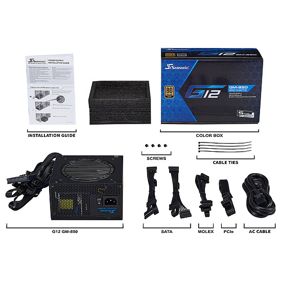 Alimentation PC Seasonic G12 GM-850 (2024) - Autre vue