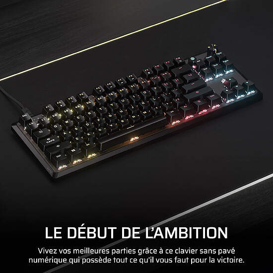 Clavier PC Corsair K70 Core TKL RGB - Corsair MLX Red v2 - Autre vue