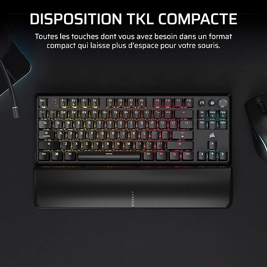 Clavier PC Corsair K70 Core TKL Wireless RGB - Corsair MLX Red v2 - Autre vue