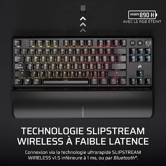 Clavier PC Corsair K70 Core TKL Wireless RGB - Corsair MLX Red v2 - Autre vue