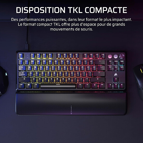 Clavier PC Corsair K70 Pro TKL RGB - Corsair MGX Hyperdrive - Autre vue