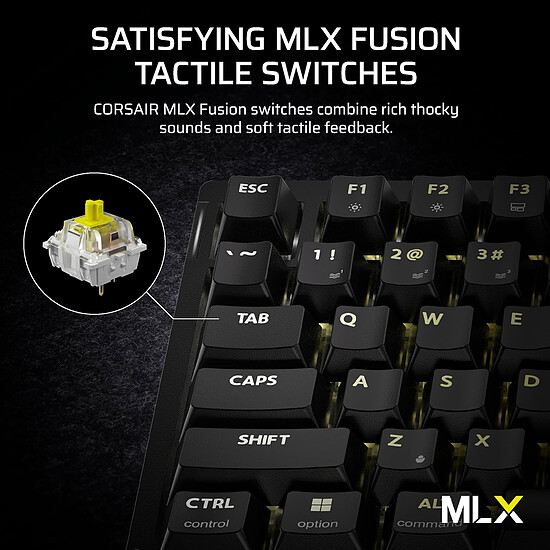 Clavier PC Corsair K65 Plus Wireless Tactile - Corsair MLX Fusion - Autre vue