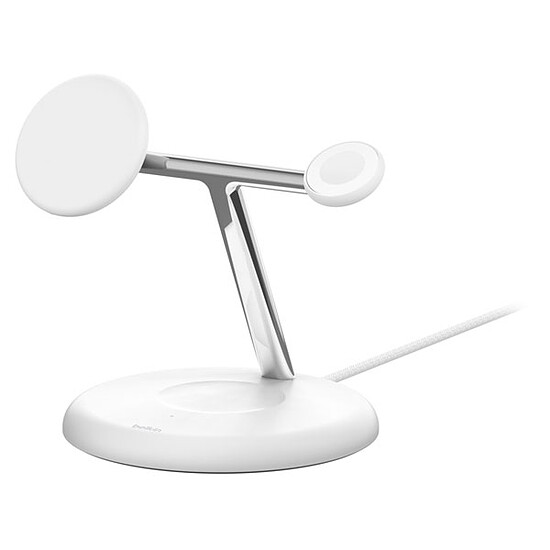 Chargeur Belkin Chargeur Magsafe Qi2 15W pour iPhone, Airpods et AppleWatch - Blanc - Autre vue