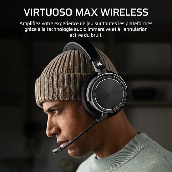 Casque micro Corsair Virtuoso Max Wireless - Noir - Autre vue