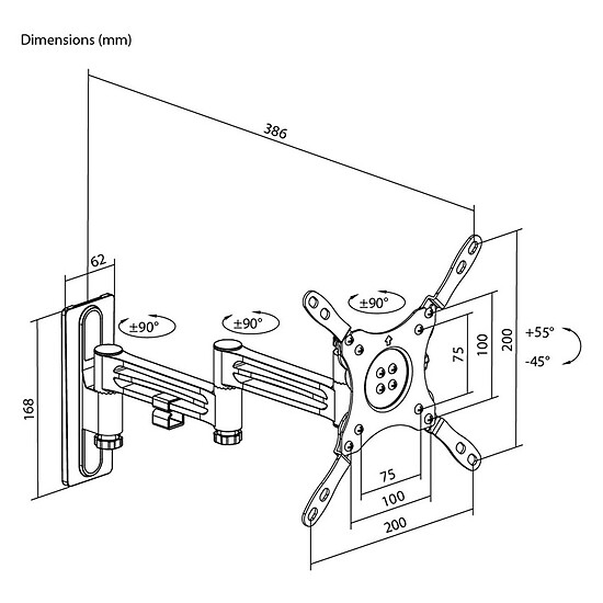 Support TV Goobay Caravan TV Mount 380 - Autre vue