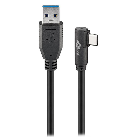 Câble USB Goobay Câble USB 3.0 USB-C à 90° vers USB-A - 1.5 m - Noir - Autre vue