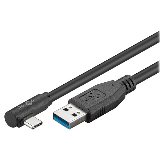 Câble USB Goobay Câble USB 3.0 USB-C à 90° vers USB-A - 2 m - Noir - Autre vue
