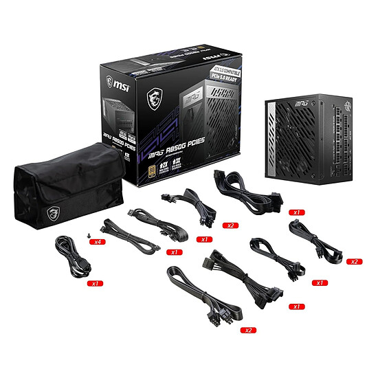 Alimentation PC MSI MPG A850G PCIE5 - Autre vue