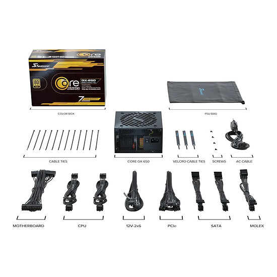 Alimentation PC Seasonic CORE GX ATX 3 (2024) 650 W - Noir - Autre vue