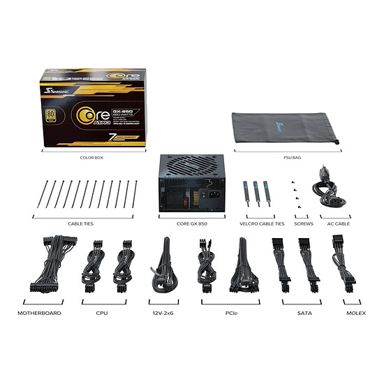 Alimentation PC Seasonic CORE GX ATX 3 (2024) 850 W - Noir - Autre vue