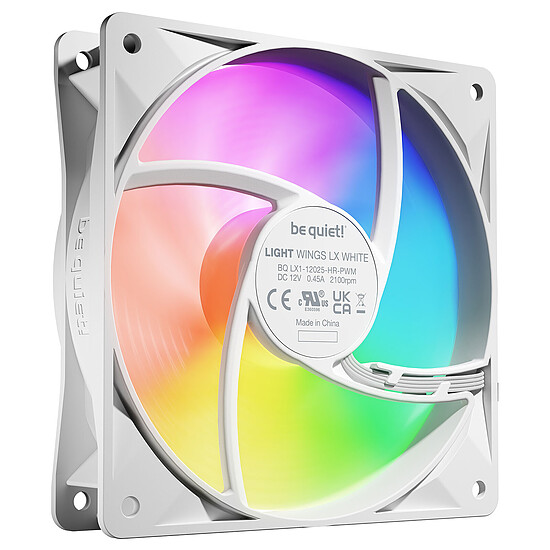 Ventilateur Boîtier be quiet! Light Wings LX 120 mm PWM High Speed Triple Pack - Blanc - Autre vue