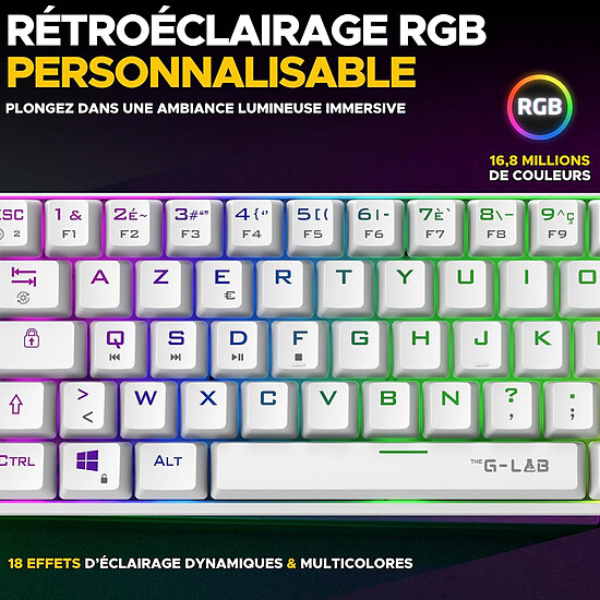 Clavier PC The G-Lab Keyz Titanium - Blanc - Autre vue