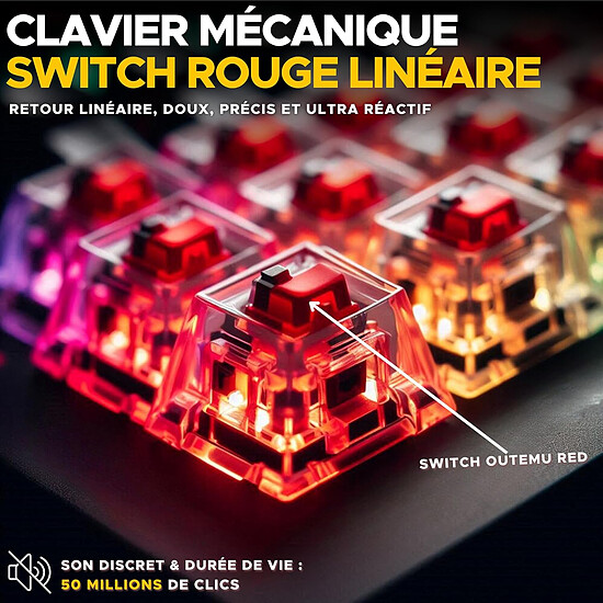 Clavier PC The G-Lab Keyz Titanium Wireless - Noir - Autre vue