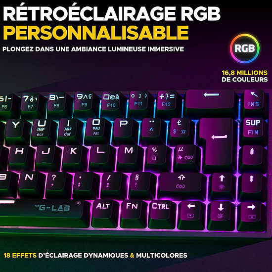 Clavier PC The G-Lab Keyz Titanium Wireless - Noir - Autre vue
