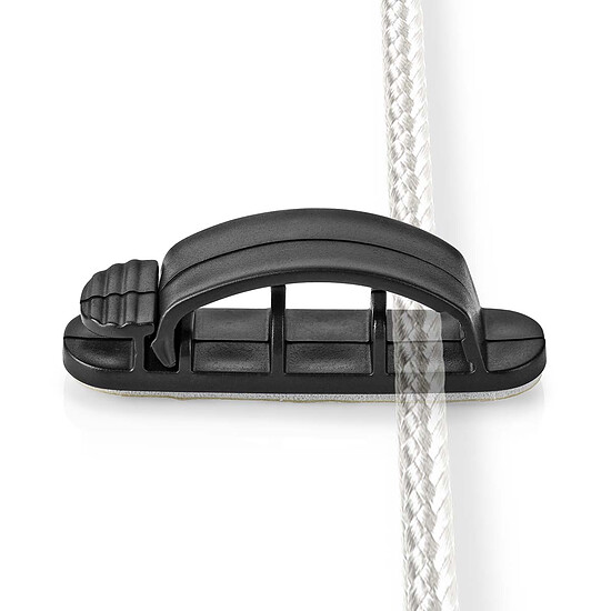 Passe câble et serre câble Nedis Lot de 3 Clips de câbles - 3 slots jusqu'à 7.5 mm - Noir - Autre vue