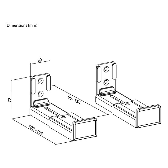 Support enceinte Goobay Soundbar Wall Mount Universal Noir - Autre vue