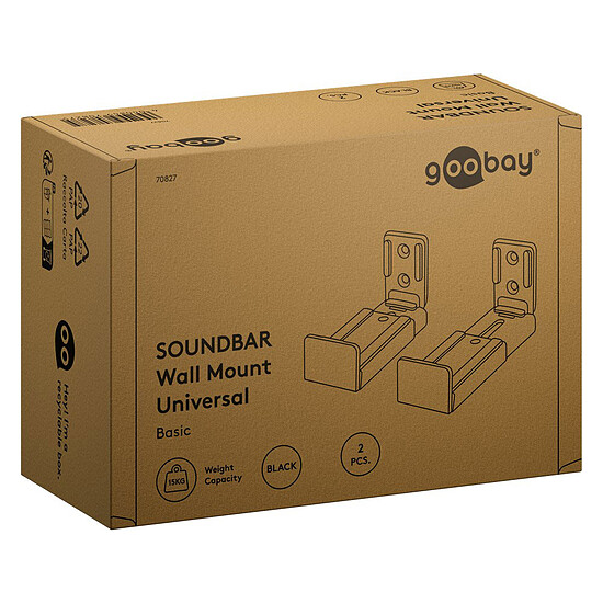 Support enceinte Goobay Soundbar Wall Mount Universal Noir - Autre vue
