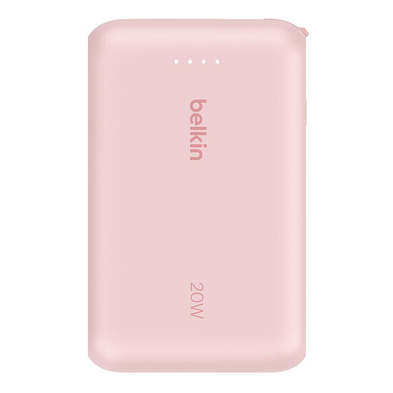 Batterie et powerbank Belkin Batterie externe 10K 20W avec câble USB-C intégré - Rose - Autre vue